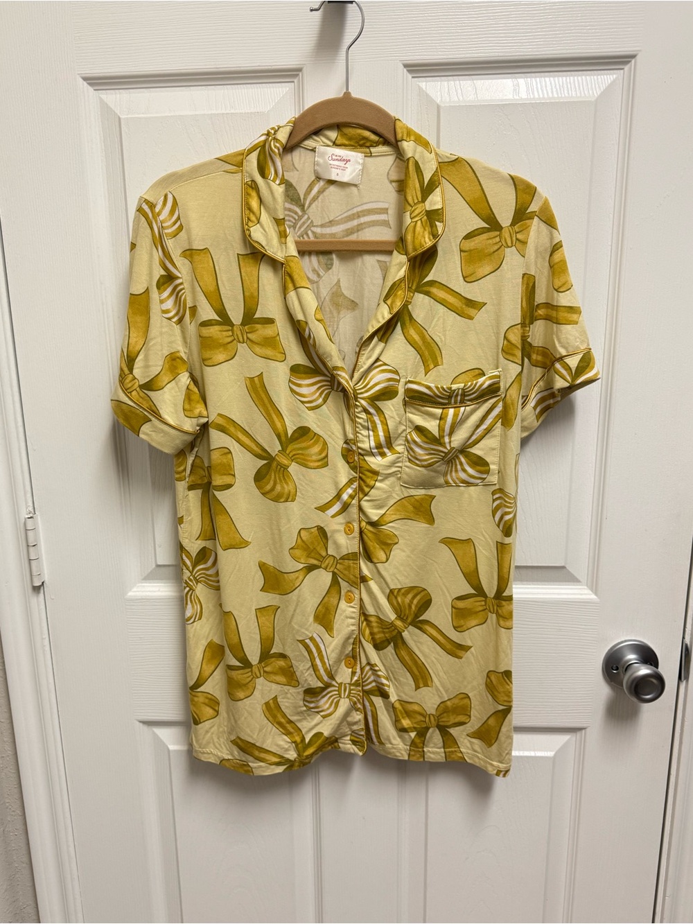 In My Sundays Yellow Bow Pajama Top
